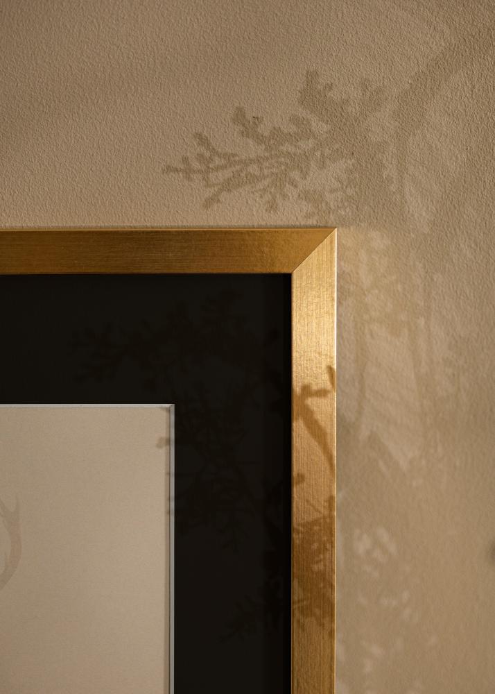 Ram med passepartou Frame Selection Gold 40x50 cm - Picture Mount Black 29.7x42 cm (A3)