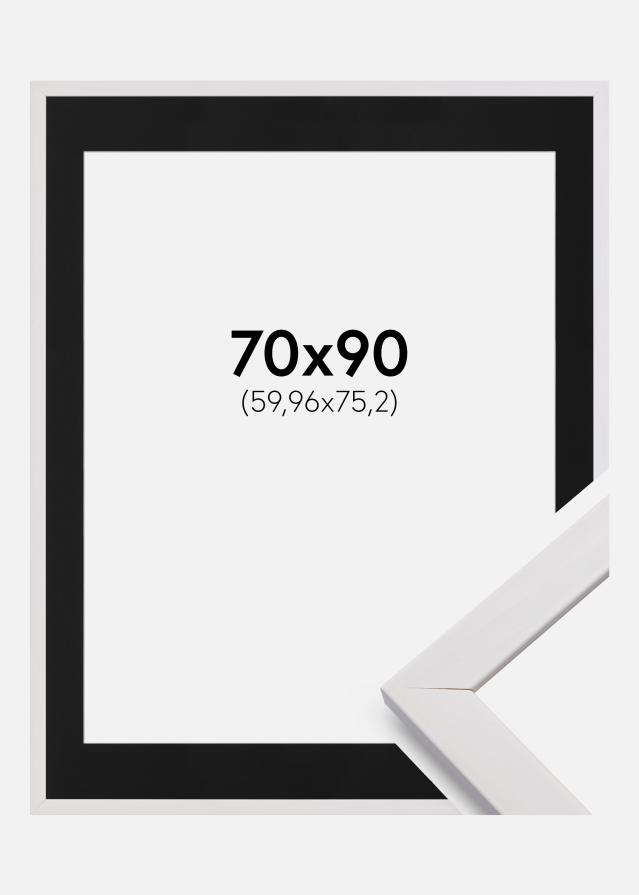 Ram med passepartou Frame Stilren White 70x90 cm - Picture Mount Black 24x30 inches