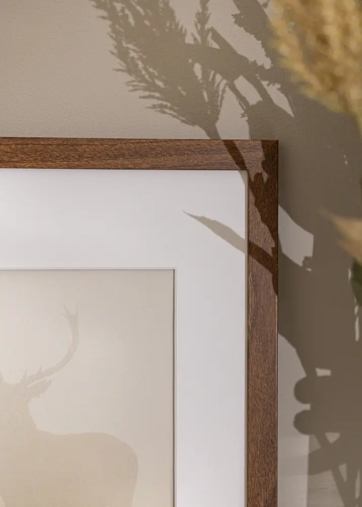 Ram med passepartou Frame Stilren Warm Brown 40x40 cm - Picture Mount White 32x32 cm