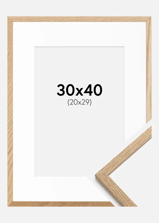 Ram med passepartou Frame Oslo Oak 30x40 cm - Picture Mount White 21x30 cm