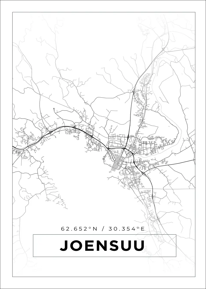 Bildverkstad Map - Joensuu - White Poster