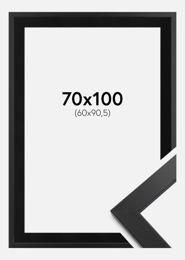 Ram med passepartou Frame Black Wood 70x100 cm - Picture Mount Black 61x91.5 cm