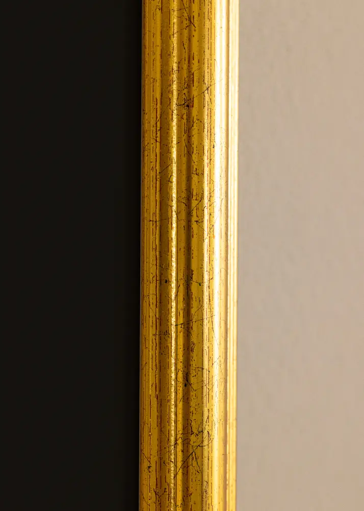 Ram med passepartou Frame Västkusten Gold 40x100 cm - Picture Mount Black 30x91 cm