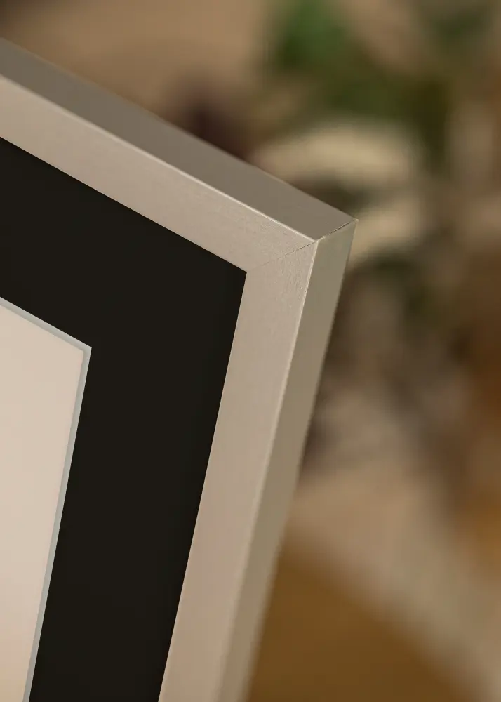 Ram med passepartou Frame Selection Silver 70x70 cm - Picture Mount Black 60x60 cm