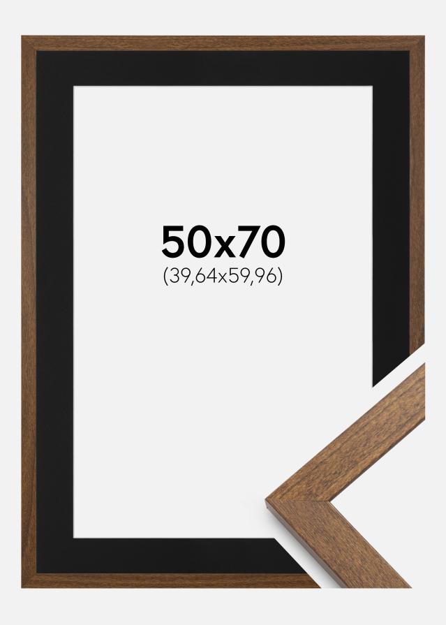 Ram med passepartou Frame Stilren Warm Brown 50x70 cm - Picture Mount Black 16x24 inches