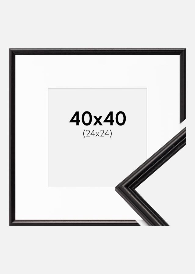 Ram med passepartou Frame Horndal Black 40x40 cm - Picture Mount White 25x25 cm