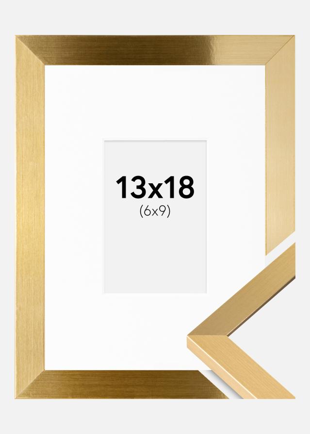 Ram med passepartou Frame Selection Gold 13x18 cm - Picture Mount White 7x10 cm