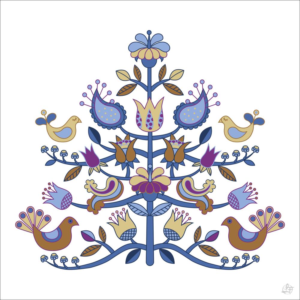 Bildverkstad Kurbits tree blue Poster