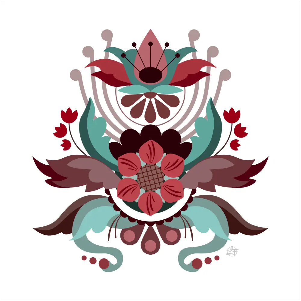 Bildverkstad Kurbits flower red Poster
