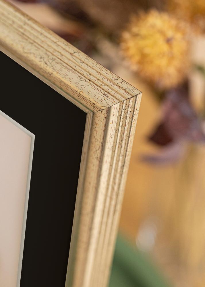 Ram med passepartou Frame Västkusten Silver 70x100 cm - Picture Mount Black 62x93 cm