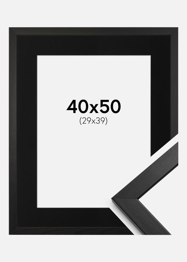 Ram med passepartou Frame Stilren Black 40x50 cm - Picture Mount Black 30x40 cm