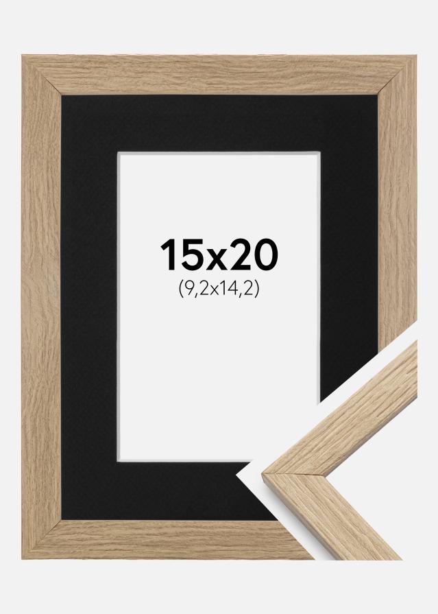 Ram med passepartou Frame Stilren Oak 15x20 cm - Picture Mount Black 4x6 inches