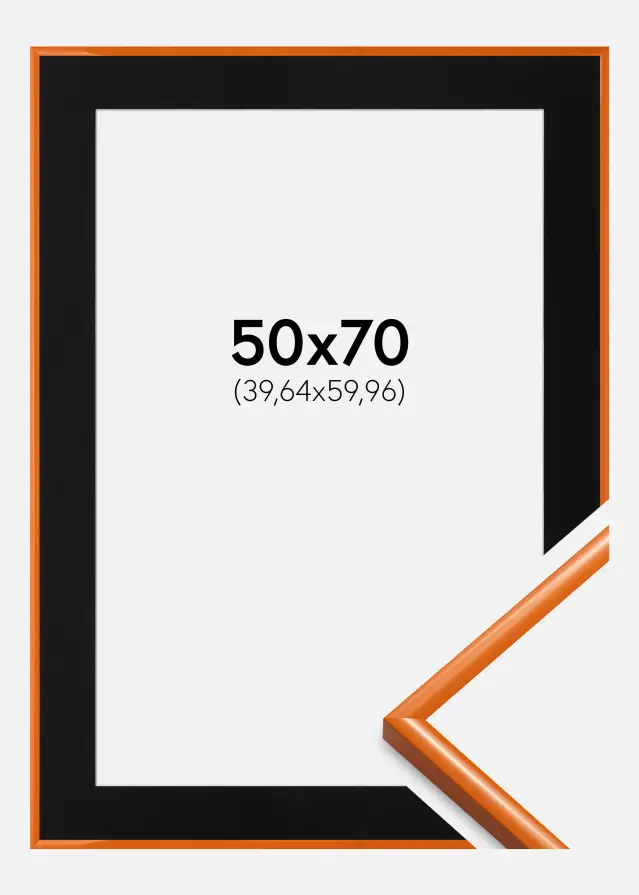 Ram med passepartou Frame New Lifestyle Pale Orange 50x70 cm - Picture Mount Black 16x24 inches