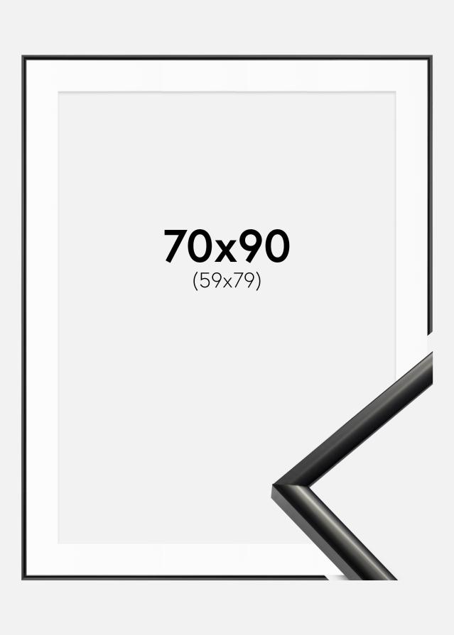 Ram med passepartou Frame New Lifestyle Black 70x90 cm - Picture Mount White 60x80 cm