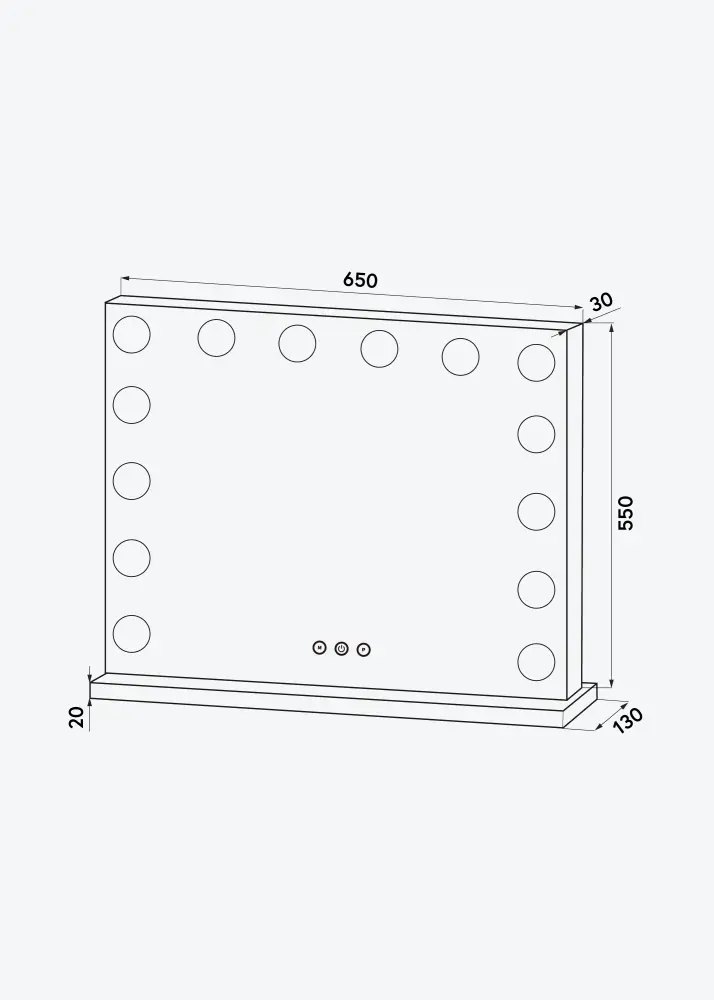 KAILA KAILA Make-up Mirror Base LED 14 Silver 65x56 cm