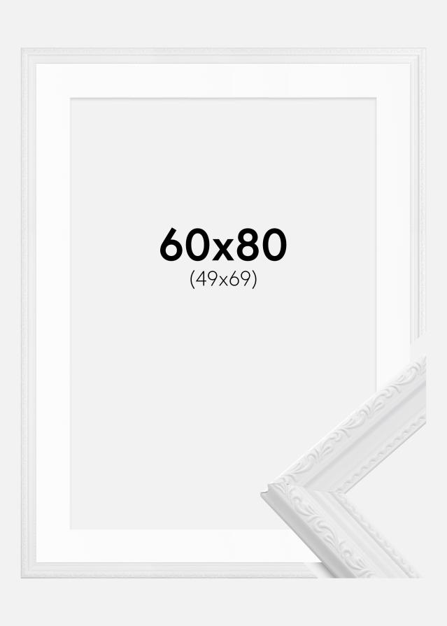 Ram med passepartou Frame Abisko White 60x80 cm - Picture Mount White 50x70 cm