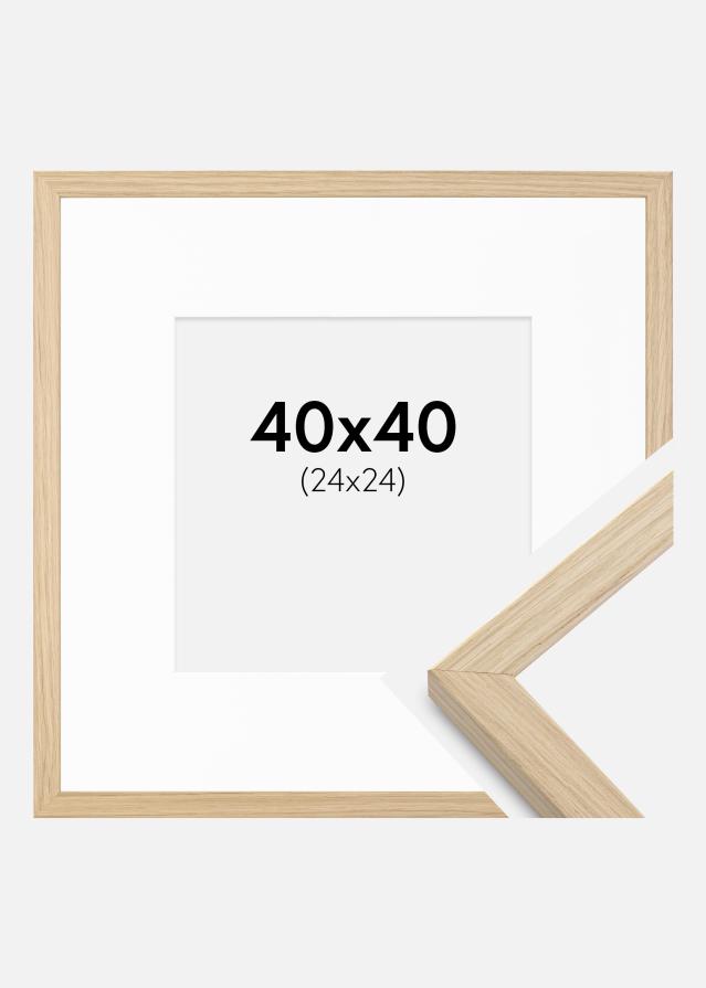Ram med passepartou Frame Grimsåker Oak 40x40 cm - Picture Mount White 25x25 cm