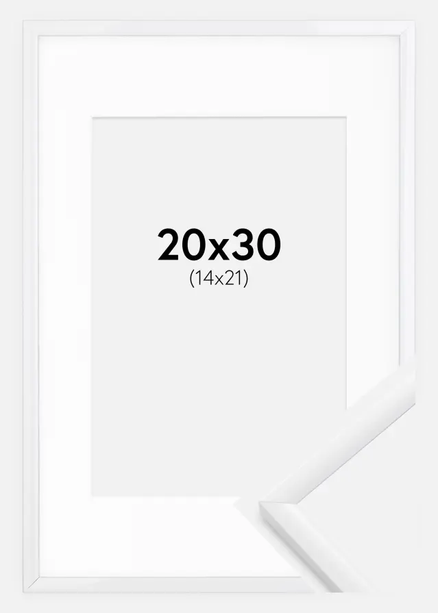 Ram med passepartou Frame New Lifestyle White 20x30 cm - Picture Mount White 15x22 cm