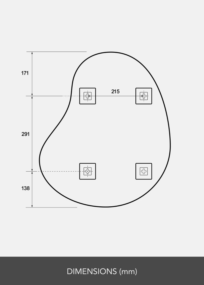 BGA Mirror Cashew 50x60 cm