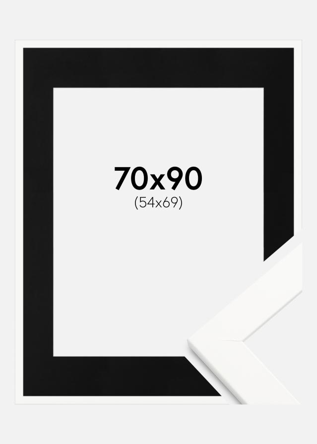Ram med passepartou Frame Trendline White 70x90 cm - Picture Mount Black 55x70 cm