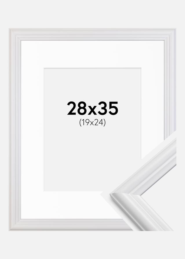 Ram med passepartou Frame Siljan White 28x35 cm - Picture Mount White 20x25 cm