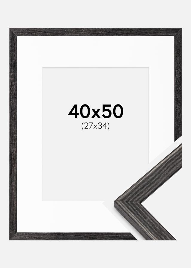 Ram med passepartou Frame Fiorito Dark Grey 40x50 cm - Picture Mount White 28x35 cm