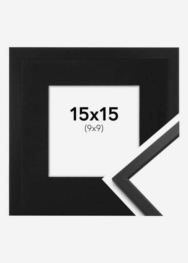 Ram med passepartou Frame Edsbyn Black 15x15 cm - Picture Mount Black 10x10 cm