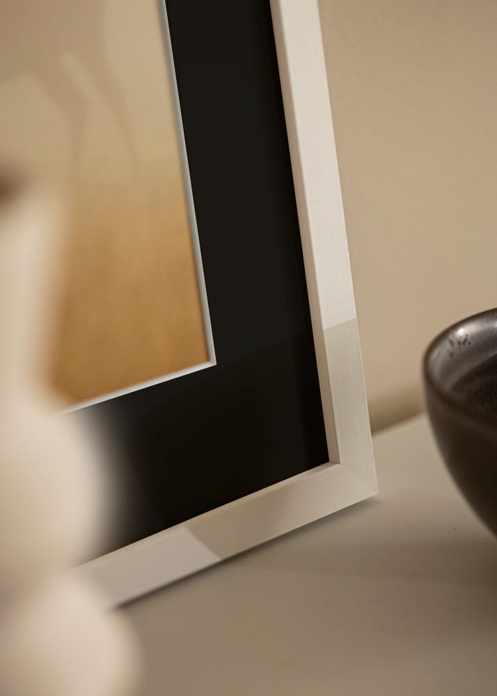 Ram med passepartou Frame Selection White 40x50 cm - Picture Mount Black 29.7x42 cm (A3)