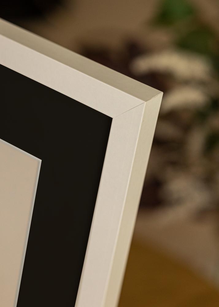 Ram med passepartou Frame Selection White 40x50 cm - Picture Mount Black 29.7x42 cm (A3)