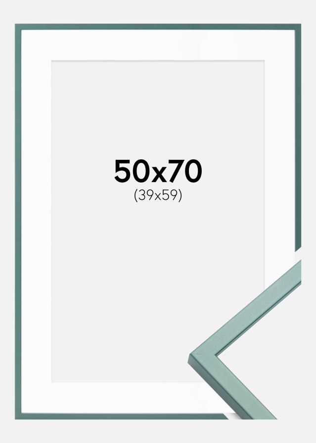 Ram med passepartou Frame E-Line Green 50x70 cm - Picture Mount White 40x60 cm