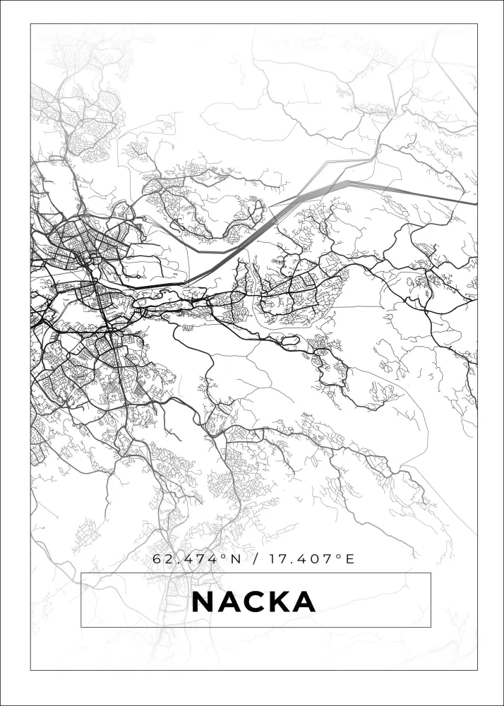 Bildverkstad Map - Nacka - White Poster