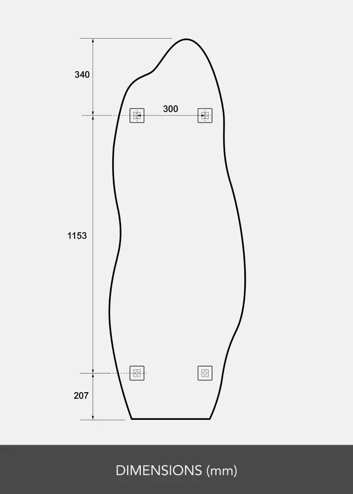 BGA Mirror Echo 60x170 cm