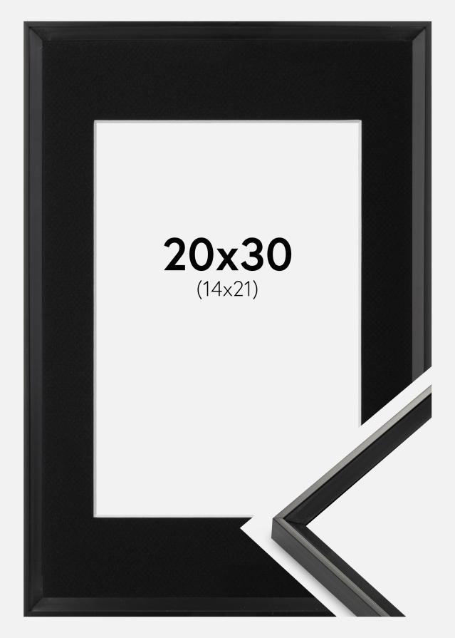 Ram med passepartou Frame Desire Black 20x30 cm - Picture Mount Black 15x22 cm