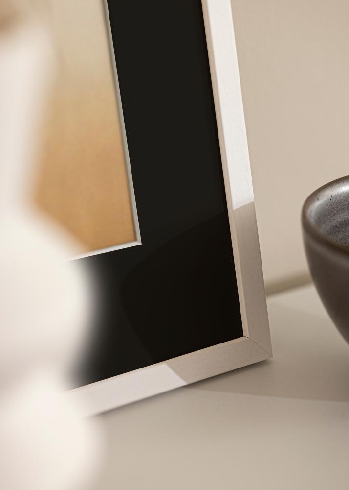 Ram med passepartou Frame Edsbyn White 40x60 cm - Picture Mount Black 30x50 cm