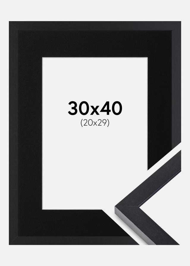 Ram med passepartou Frame Selection Black 30x40 cm - Picture Mount Black 21x30 cm