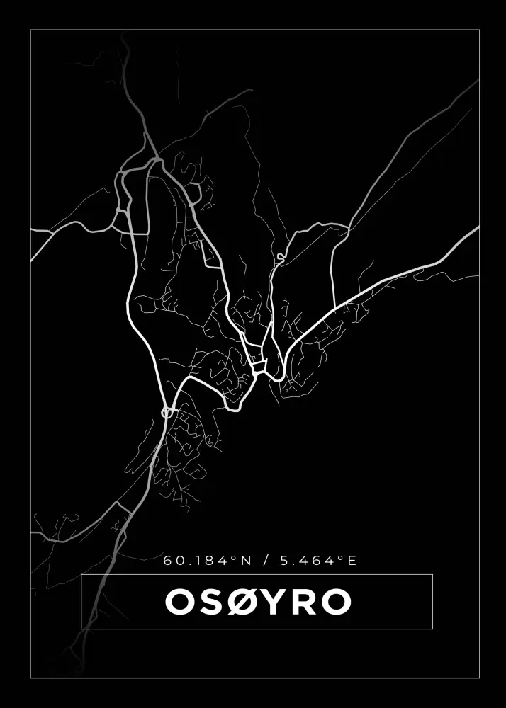 Bildverkstad Map - Osøyro - Black Poster