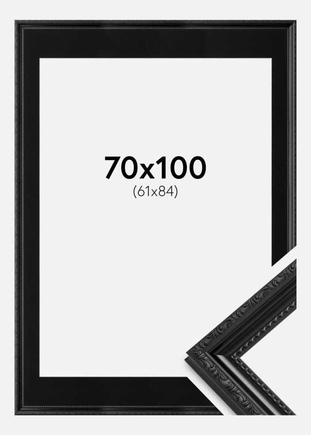 Ram med passepartou Frame Abisko Black 70x100 cm - Picture Mount Black 62x85 cm