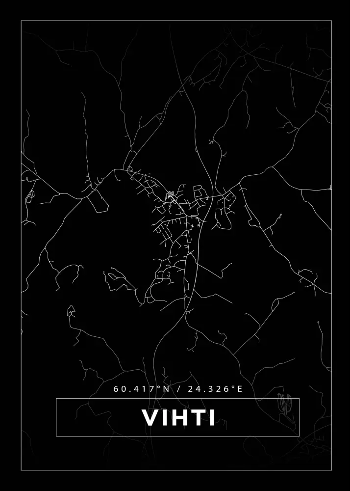 Bildverkstad Map - Vihti - Black Poster