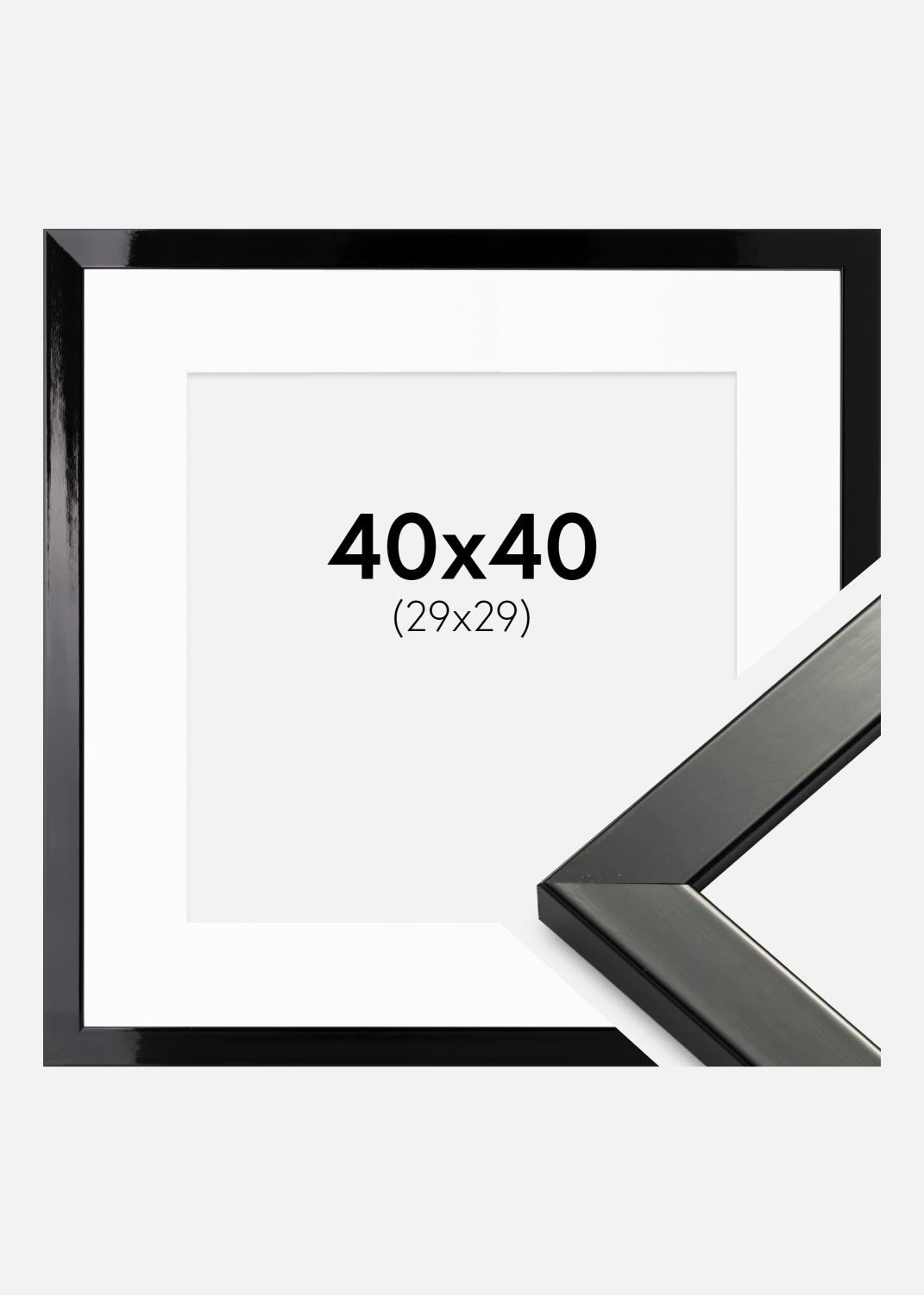 Product Image for Frame Uppsala Black High gloss 40x40 cm - Picture Mount White 30x30 cm