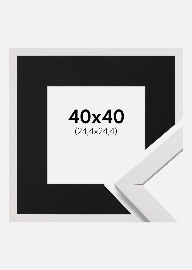 Ram med passepartou Frame Stilren White 40x40 cm - Picture Mount Black 10x10 inches