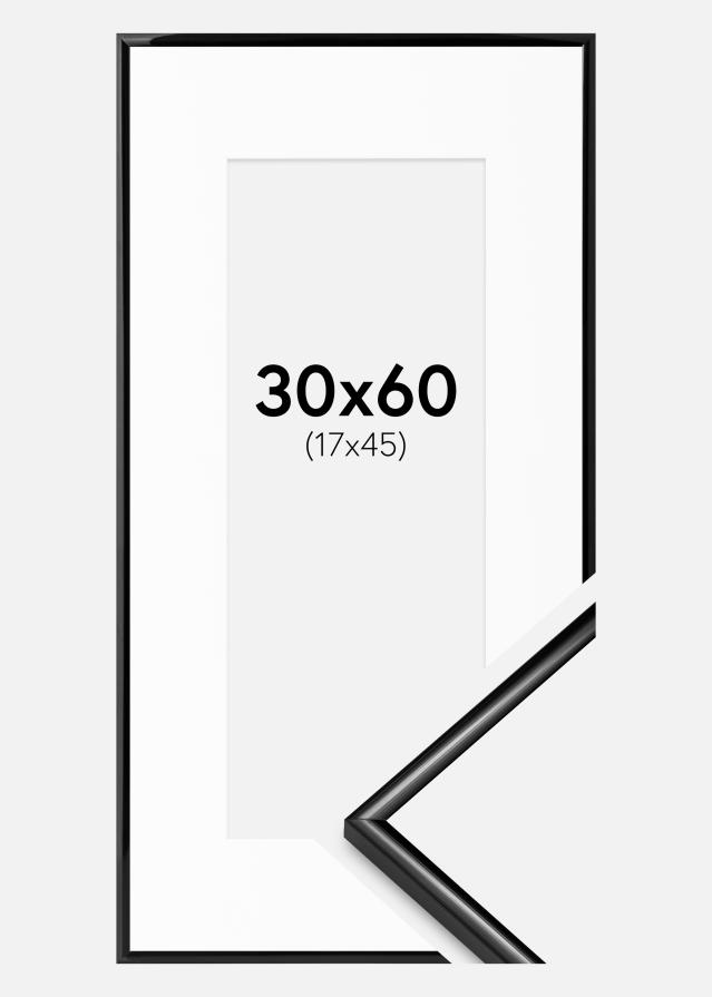Ram med passepartou Frame Scandi Black 30x60 cm - Picture Mount White 18x46 cm