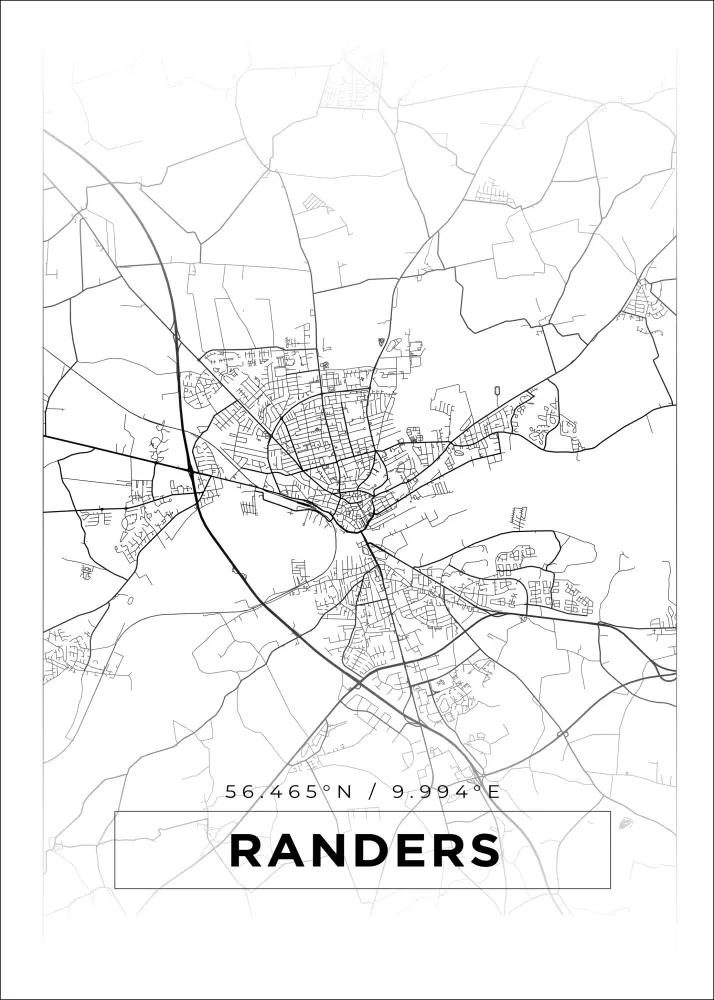 Bildverkstad Map - Randers - White Poster