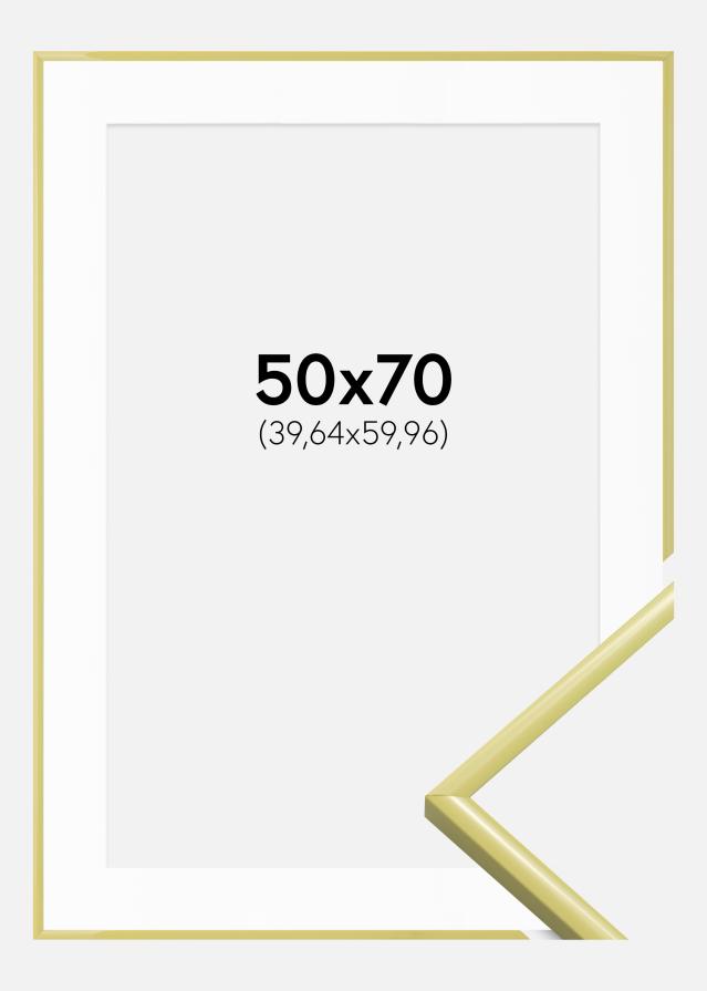 Ram med passepartou Frame New Lifestyle Pale Yellow 50x70 cm - Picture Mount White 16x24 inches