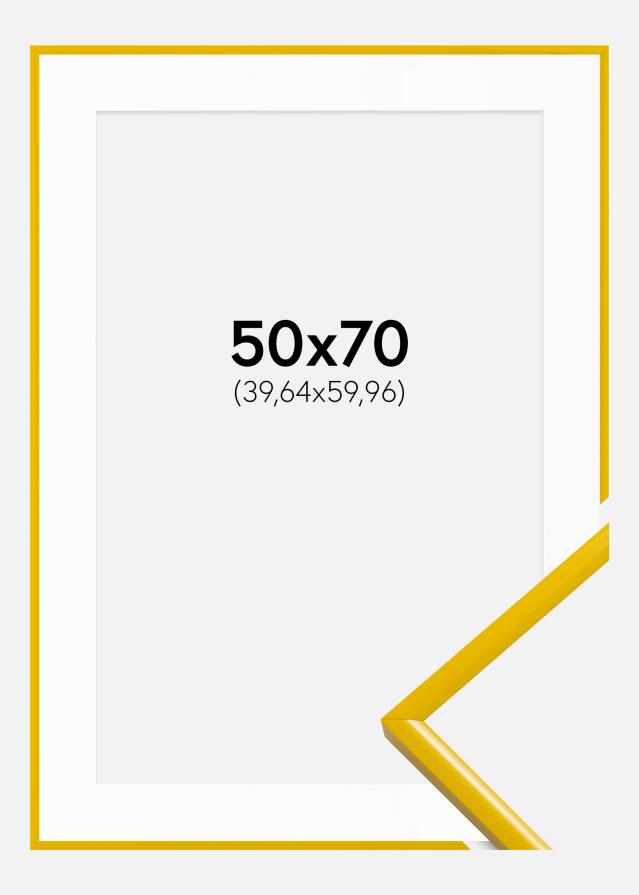 Ram med passepartou Frame New Lifestyle Yellow 50x70 cm - Picture Mount White 16x24 inches