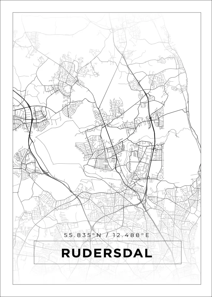 Bildverkstad Map - Rudersdal - White Poster