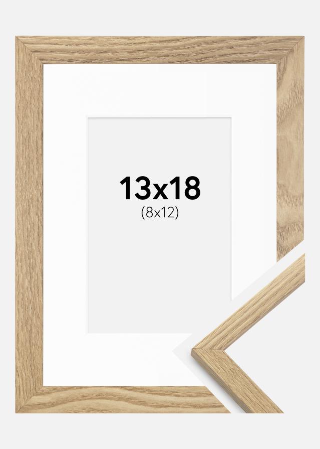 Ram med passepartou Frame Trendy Oak 13x18 cm - Picture Mount White 9x13 cm
