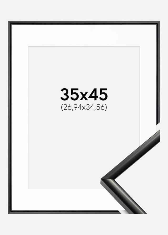Ram med passepartou Frame New Lifestyle Black 35x45 cm - Picture Mount White 11x14 inches