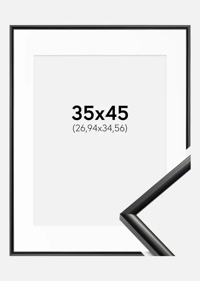 Ram med passepartou Frame New Lifestyle Black 35x45 cm - Picture Mount White 11x14 inches