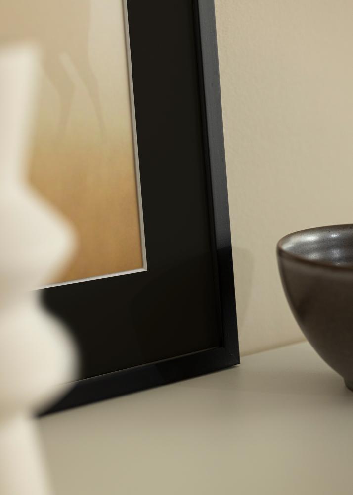 Ram med passepartou Frame Edsbyn Black 40x60 cm - Picture Mount Black 30x50 cm