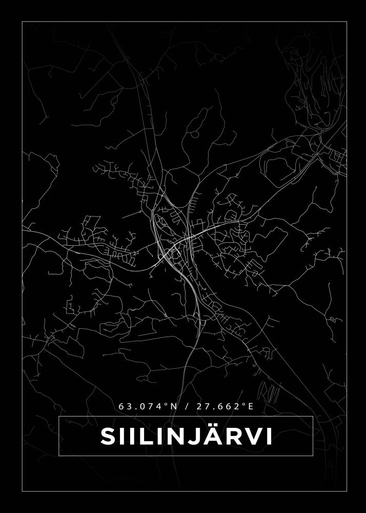 Bildverkstad Map - Siilinjärvi - Black Poster